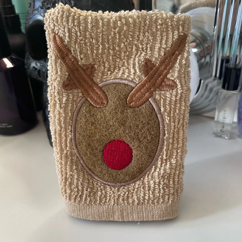 Scrubsy Reindeer Dishcloth Christmas 2-in-1 Scrubber Dishcloth for Kitchen